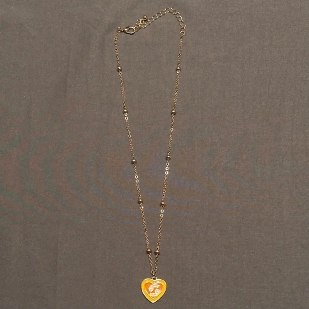 SHEIN Yellow & Orange Cancer Zodiac Gold Necklace